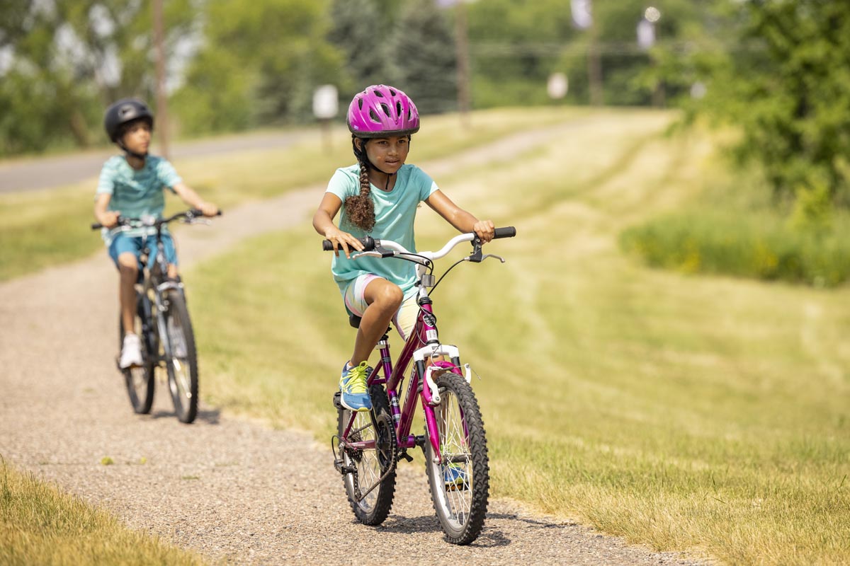 kids riding bikes